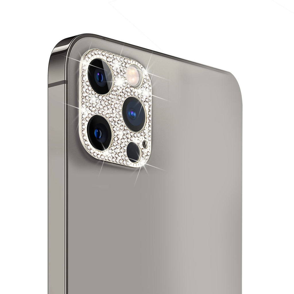 iPhone 13 Pro Max Camera Lens Zinc Alloy With Diamond (Silver)