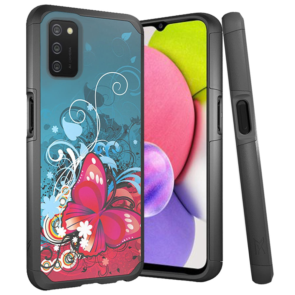 Samsung Galaxy A03s MetKase Original ShockProof Case Cover (Butterfly Bliss)