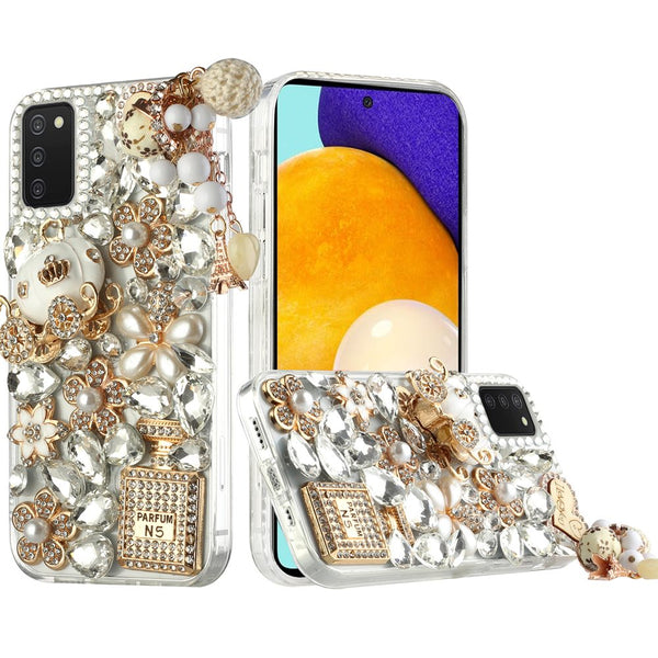 Samsung Galaxy A03s 2022 Full Diamond with Ornaments Hard TPU Case Cover - Ultimate Multi Ornament