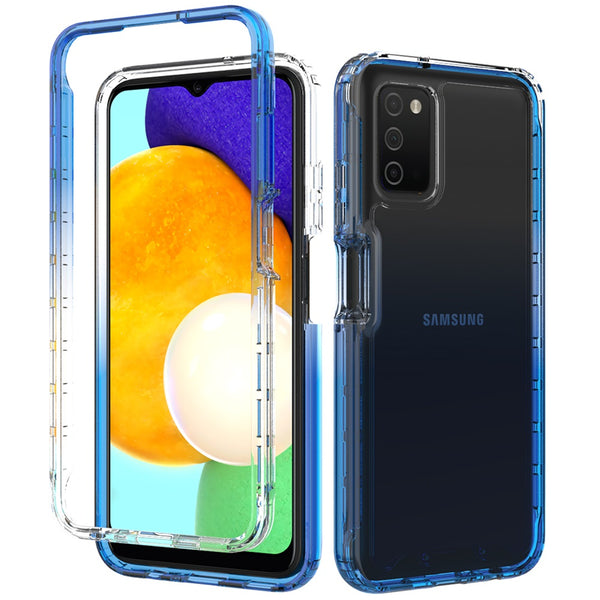 Samsung Galaxy A03s 2022 Two Tone Transparent Shockproof Case Cover - Blue