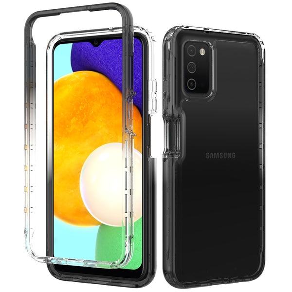 Samsung Galaxy A03s 2022 Two Tone Transparent Shockproof Case Cover - Smoke